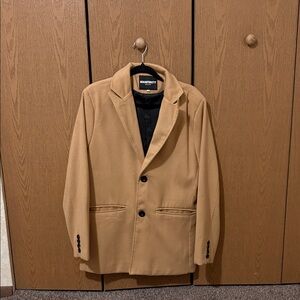 Classic Tan Blazer with Button Accents